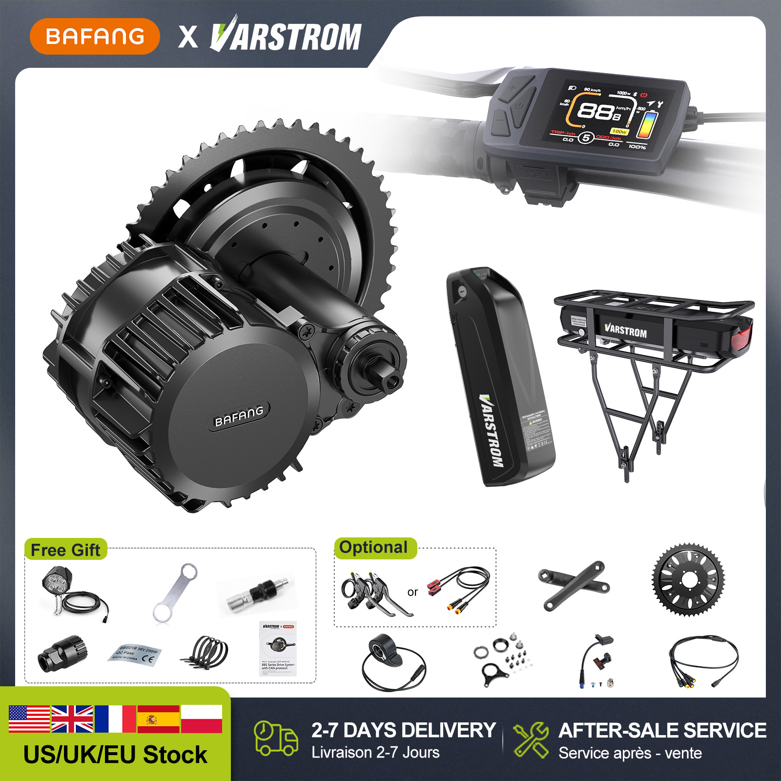 Bafang Bbshd 1000W Conversion Kit - [Склад США] Комплекты для переоборудования электровелосипедов