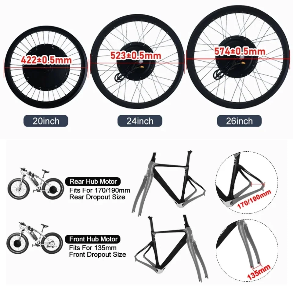 Комплект для переоборудования  – обзор и цена Ebike Conversion Kit 72V 3000W