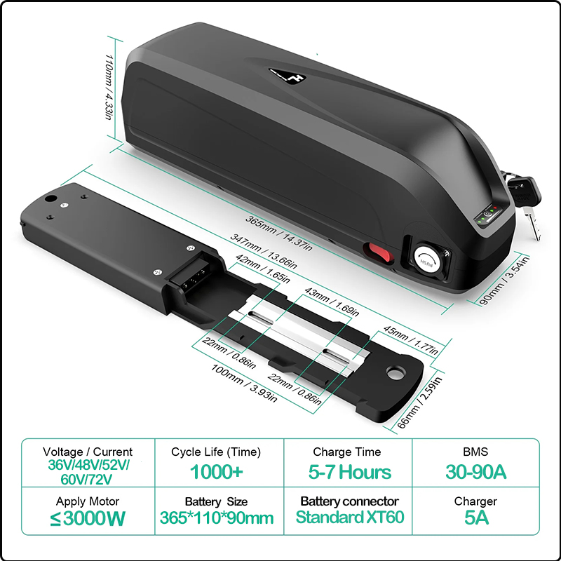 Аккумулятор для электровелосип – обзор и цена Ebike Battery 48V 20Ah Hailong